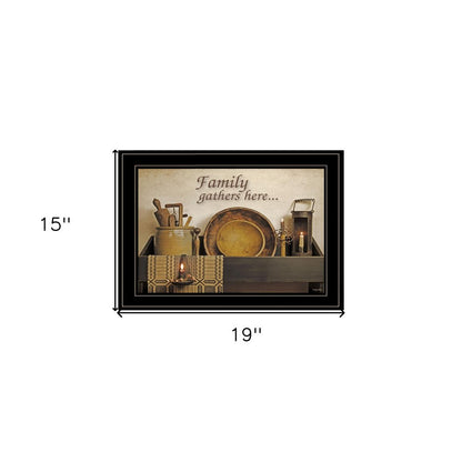 Family Gather Here 3 Black Framed Print Kitchen Wall Art HomeRoots