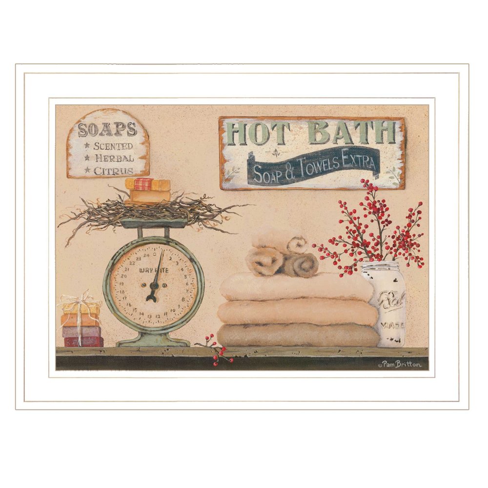 Hot Bath 16 White Framed Print Bathroom Wall Art HomeRoots