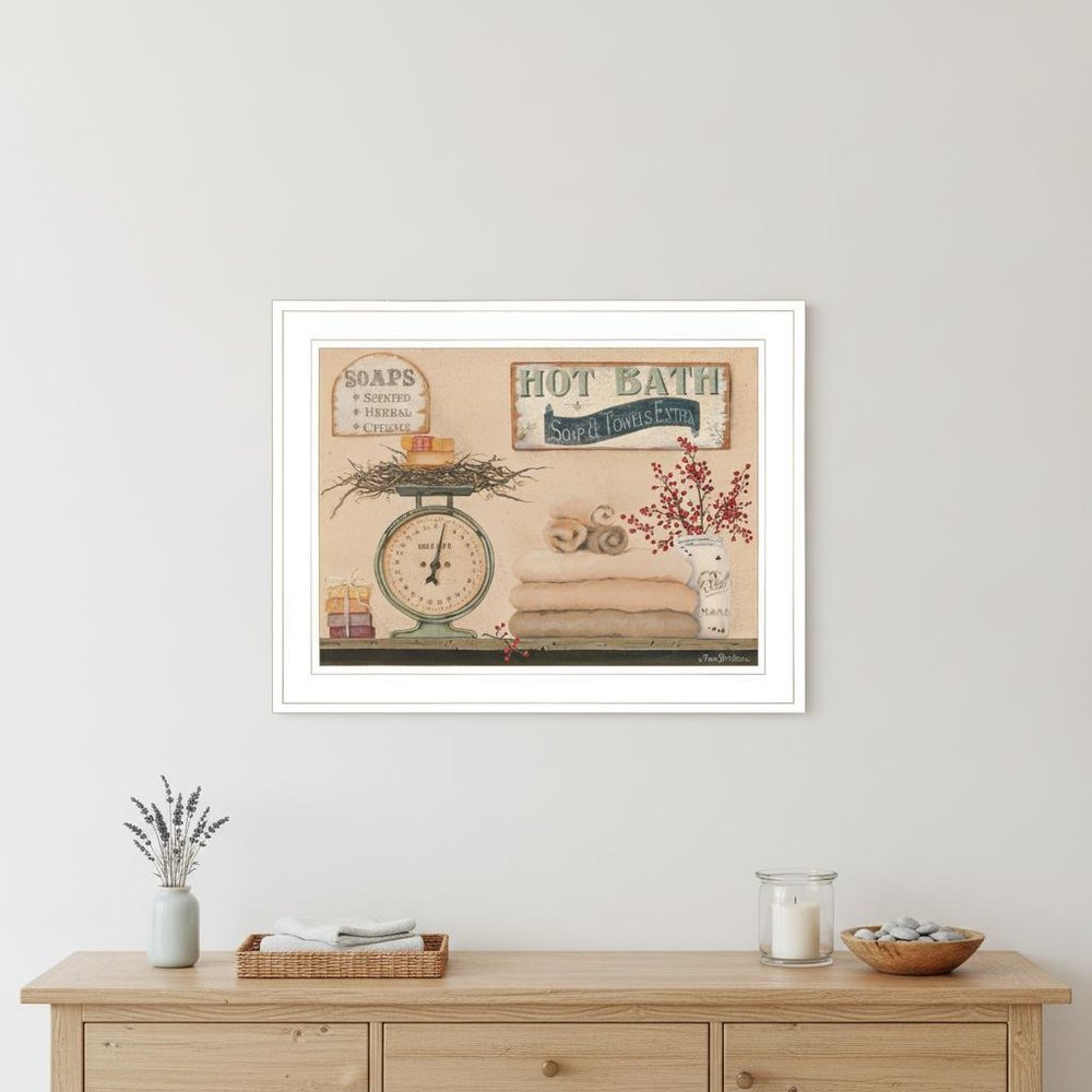 Hot Bath 16 White Framed Print Bathroom Wall Art HomeRoots
