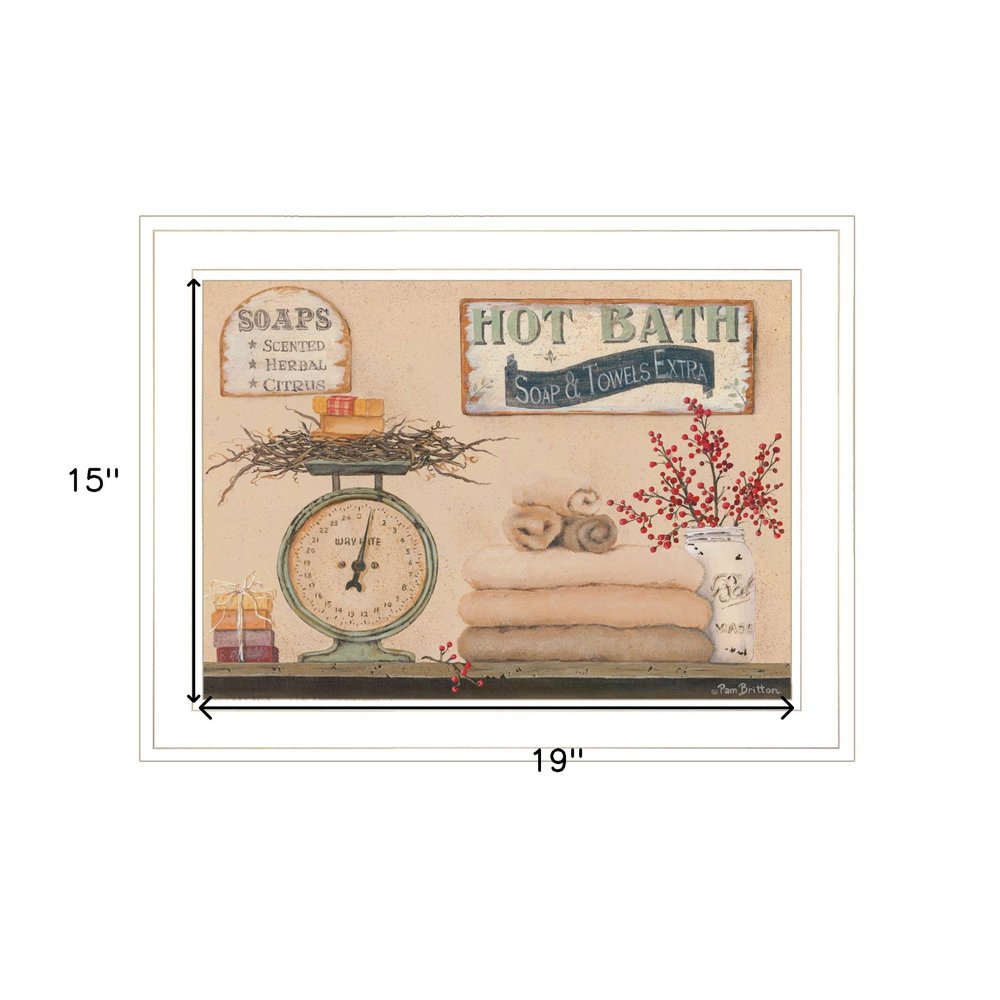 Hot Bath 16 White Framed Print Bathroom Wall Art HomeRoots