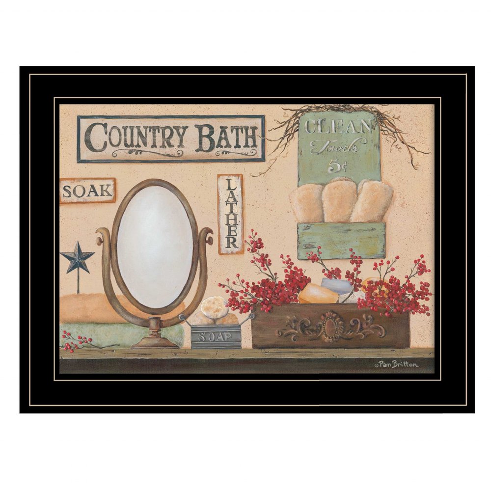 Country Bath 12 Black Framed Print Bathroom Wall Art HomeRoots
