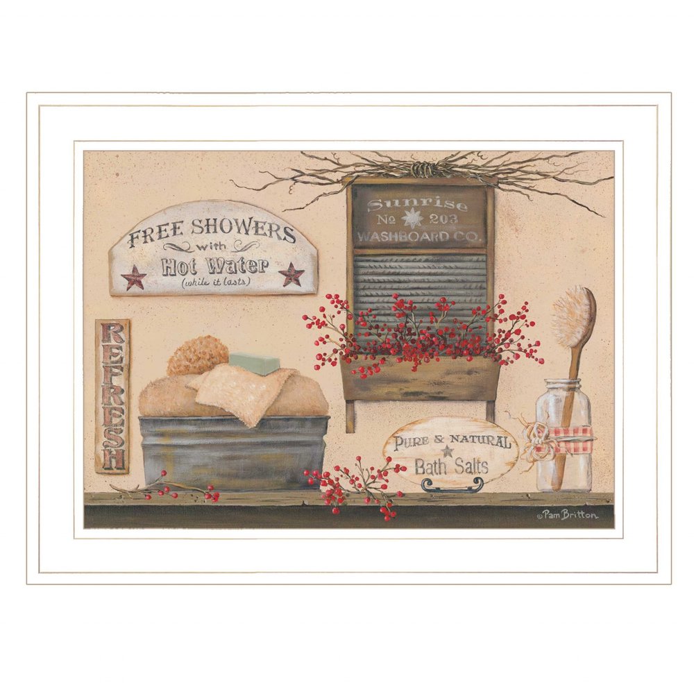 Free Showers 2 White Framed Print Bathroom Wall Art HomeRoots