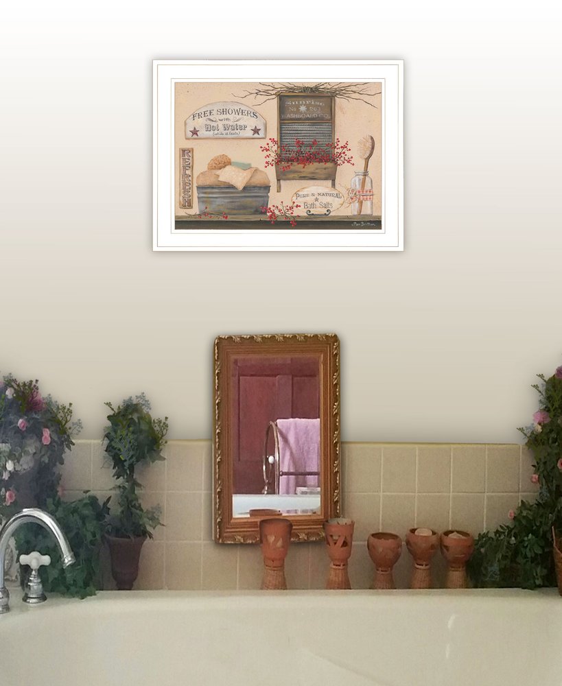 Free Showers 2 White Framed Print Bathroom Wall Art HomeRoots