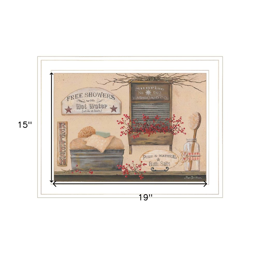 Free Showers 2 White Framed Print Bathroom Wall Art HomeRoots