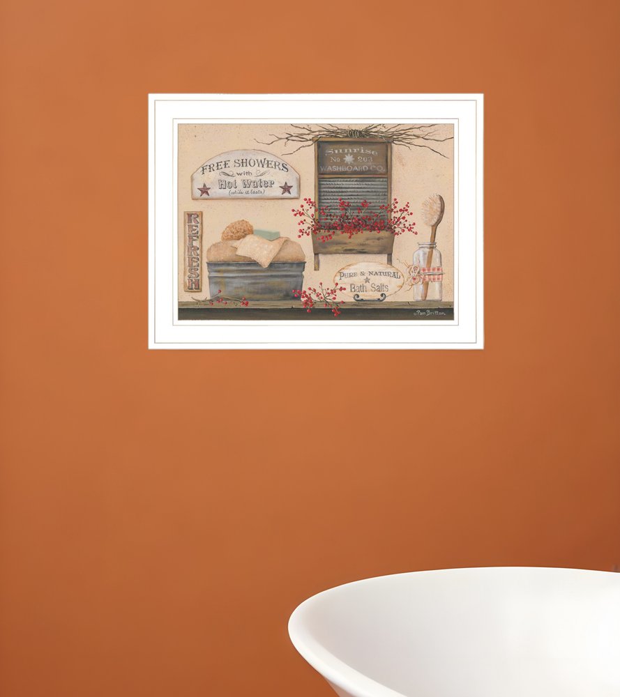 Free Showers 2 White Framed Print Bathroom Wall Art HomeRoots