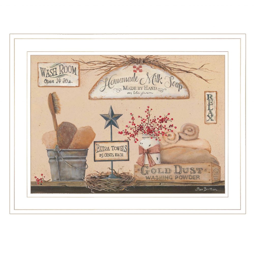 Wash Room 2 White Framed Print Bathroom Wall Art HomeRoots