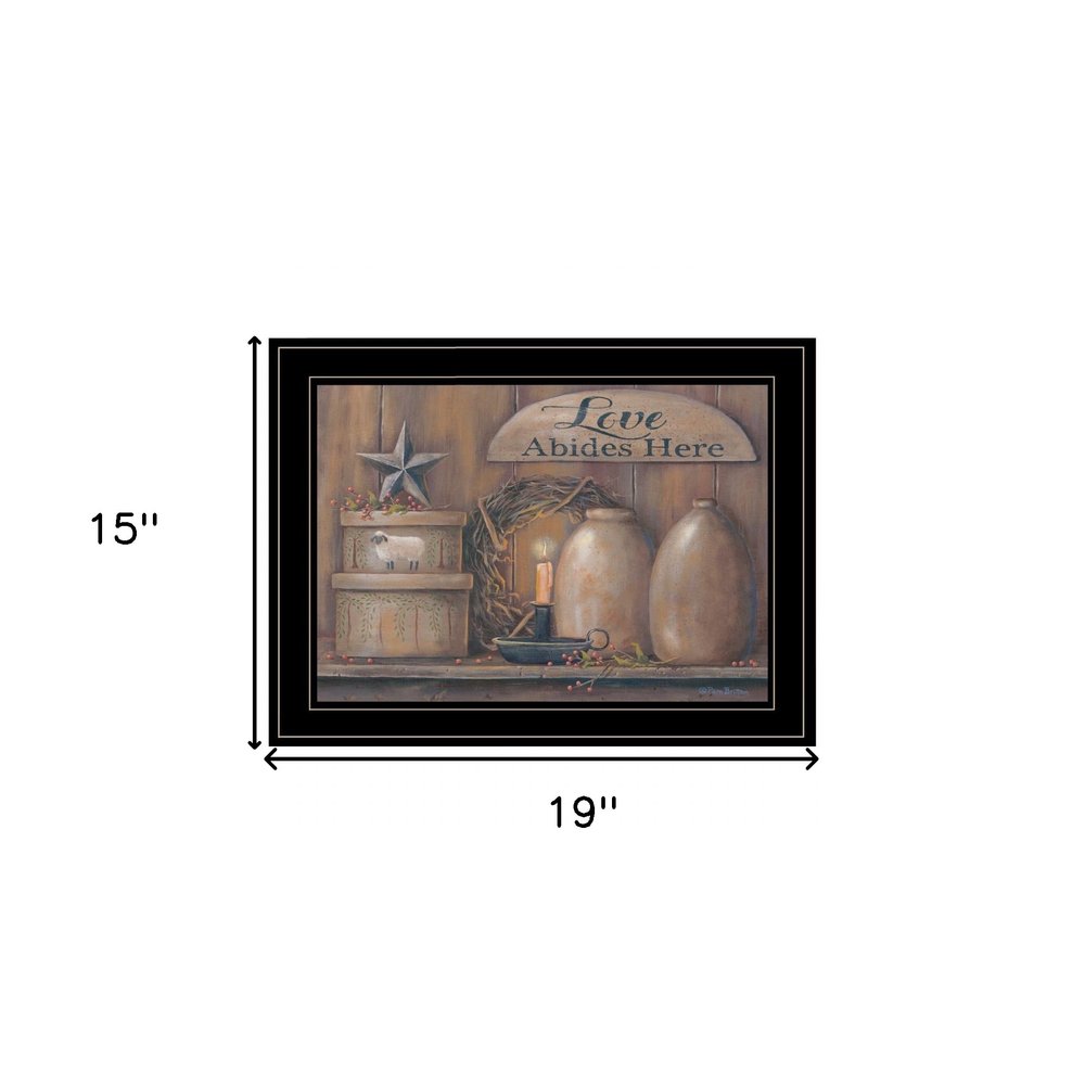 Love Abides Here Shelf 3 Black Framed Print Wall Art HomeRoots