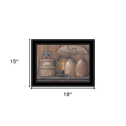 Love Abides Here Shelf 3 Black Framed Print Wall Art HomeRoots