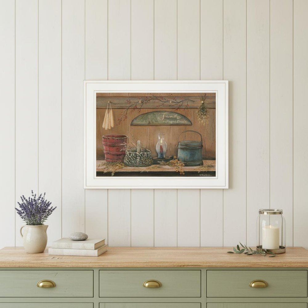 Treasures on the Shelf I 2 White Framed Print Wall Art HomeRoots