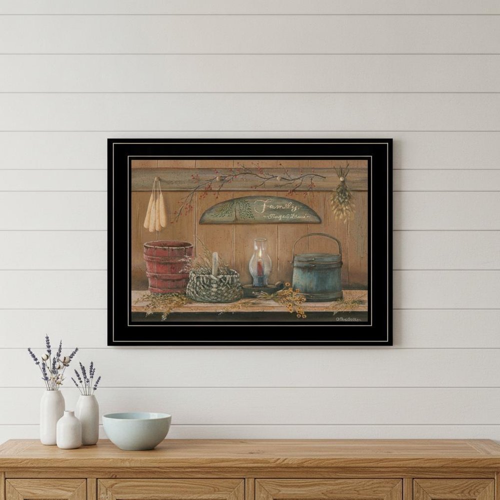 Treasures on the Shelf I 3 Black Framed Print Wall Art HomeRoots