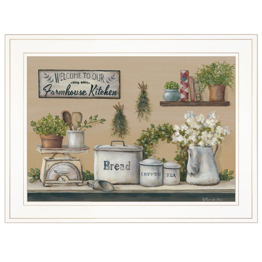 Garden Farmhouse Kitchen White Framed Print Kitchen Wall Art HomeRoots