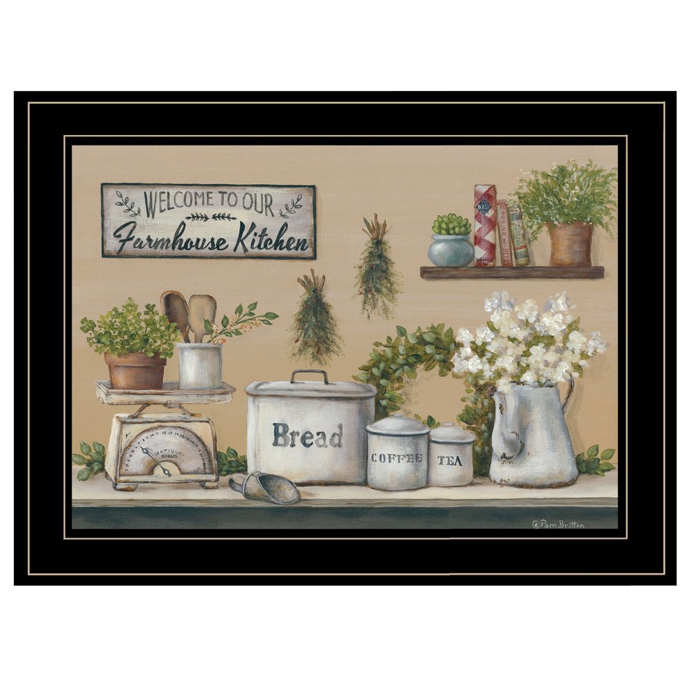 Garden Farmhouse Kitchen Black Framed Print Kitchen Wall Art HomeRoots