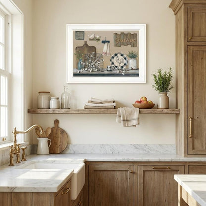 Farmhouse Kitchen White Framed Print Kitchen Wall Art HomeRoots