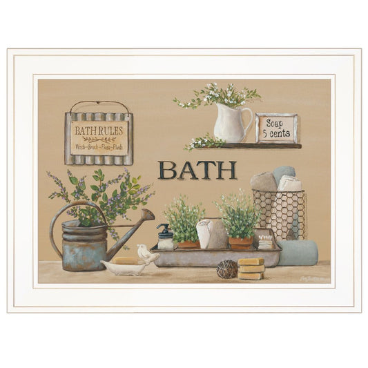Farmhouse Bath White Framed Print Bathroom Wall Art HomeRoots