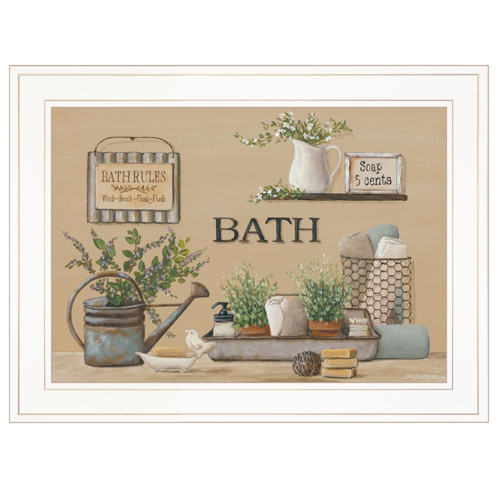 Farmhouse Bath White Framed Print Bathroom Wall Art HomeRoots