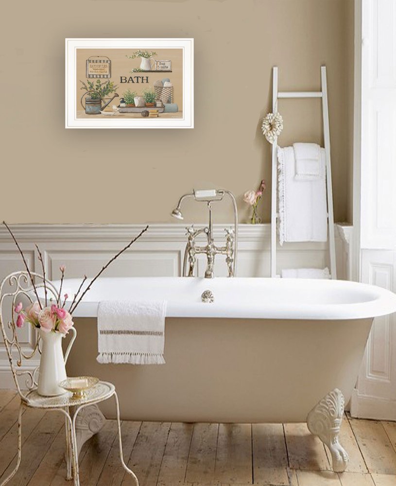Farmhouse Bath White Framed Print Bathroom Wall Art HomeRoots