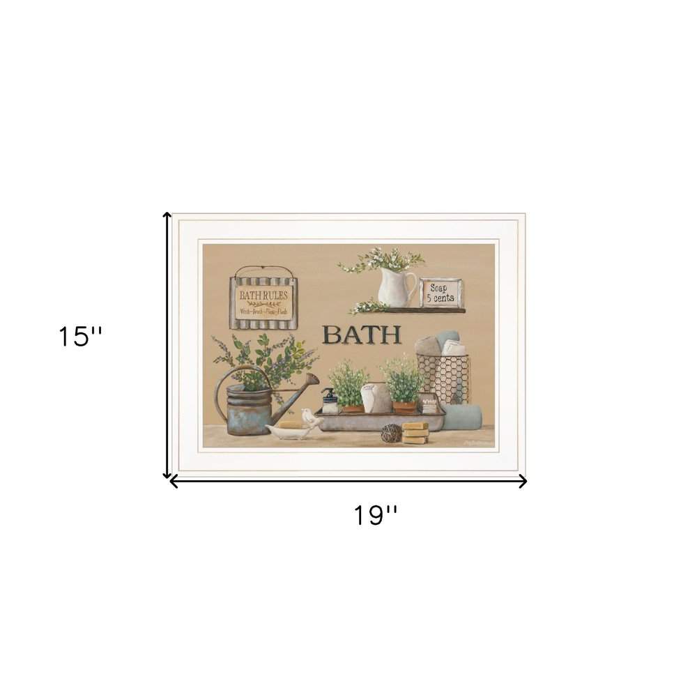Farmhouse Bath White Framed Print Bathroom Wall Art HomeRoots