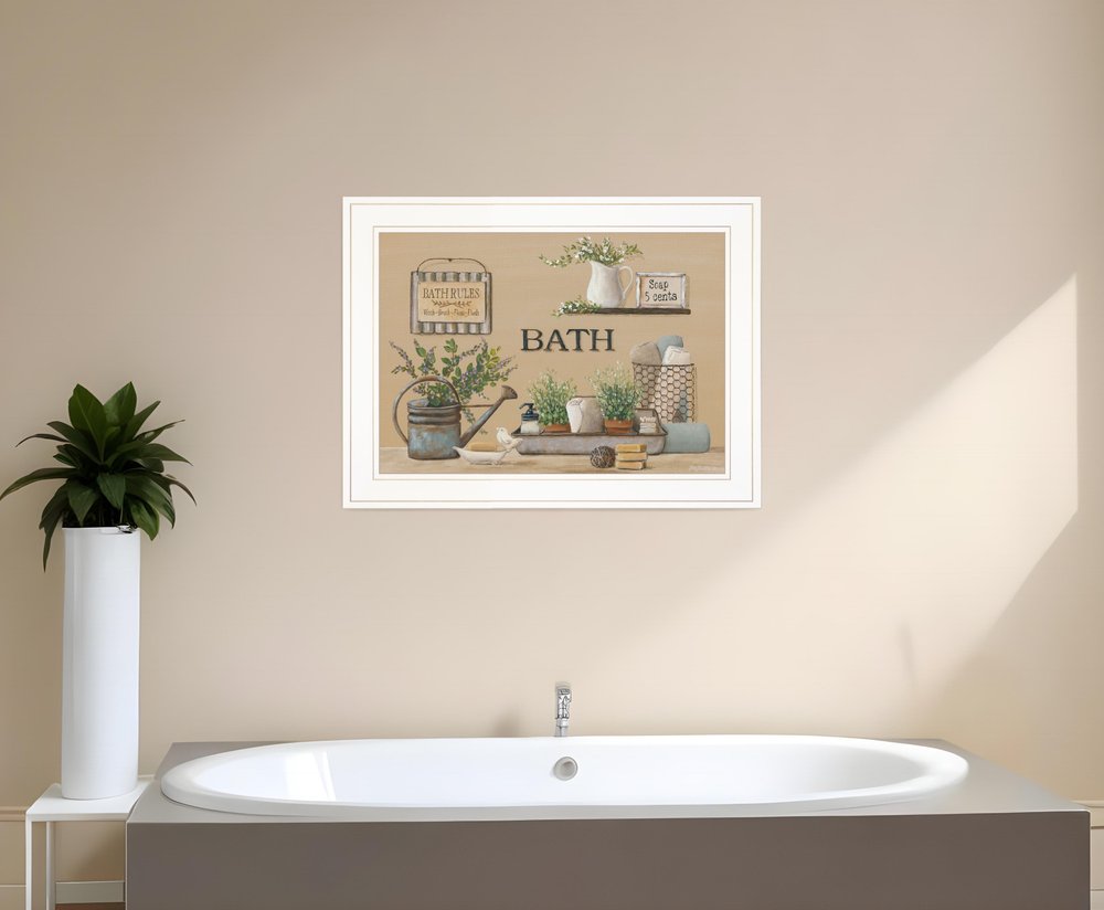 Farmhouse Bath White Framed Print Bathroom Wall Art HomeRoots