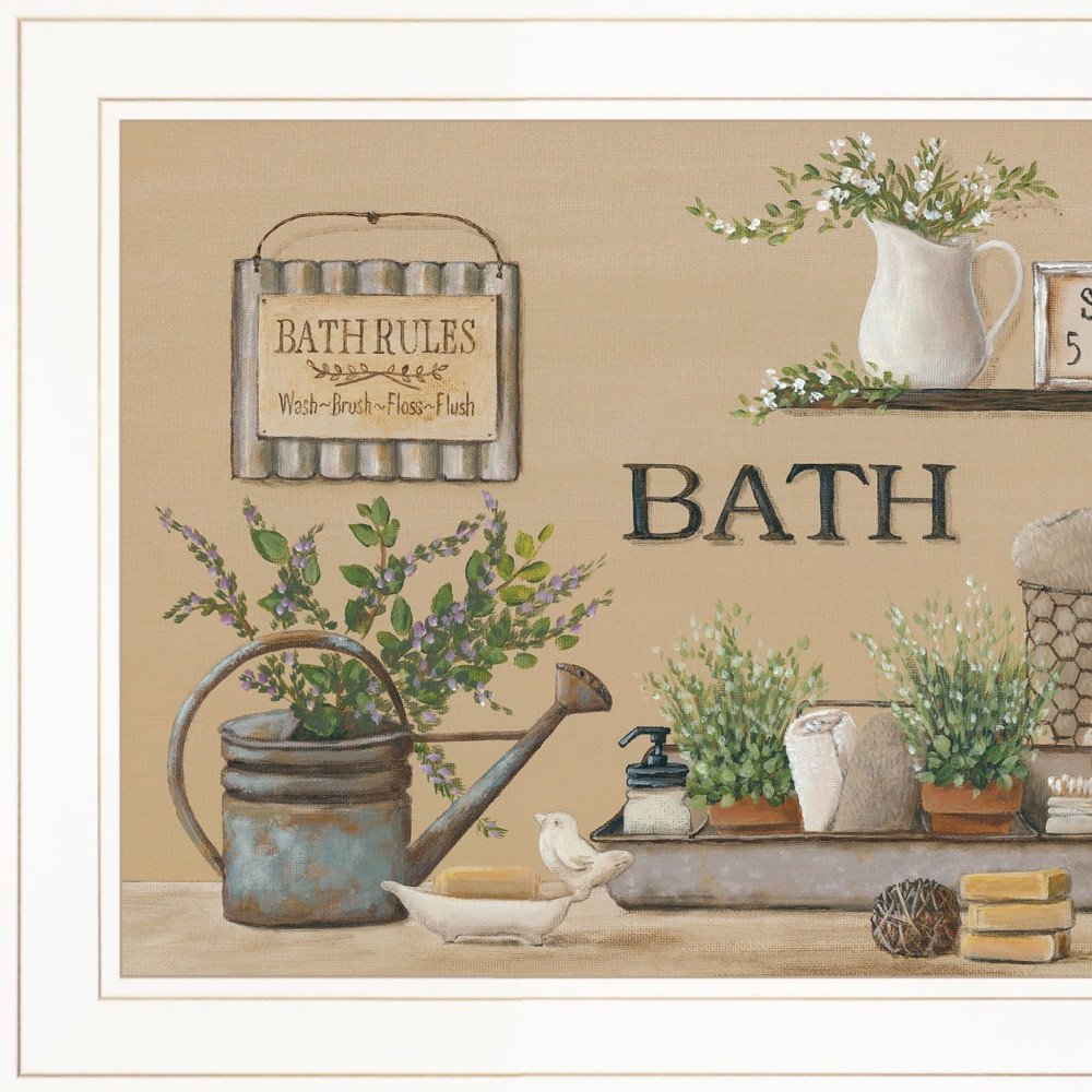 Farmhouse Bath White Framed Print Bathroom Wall Art HomeRoots