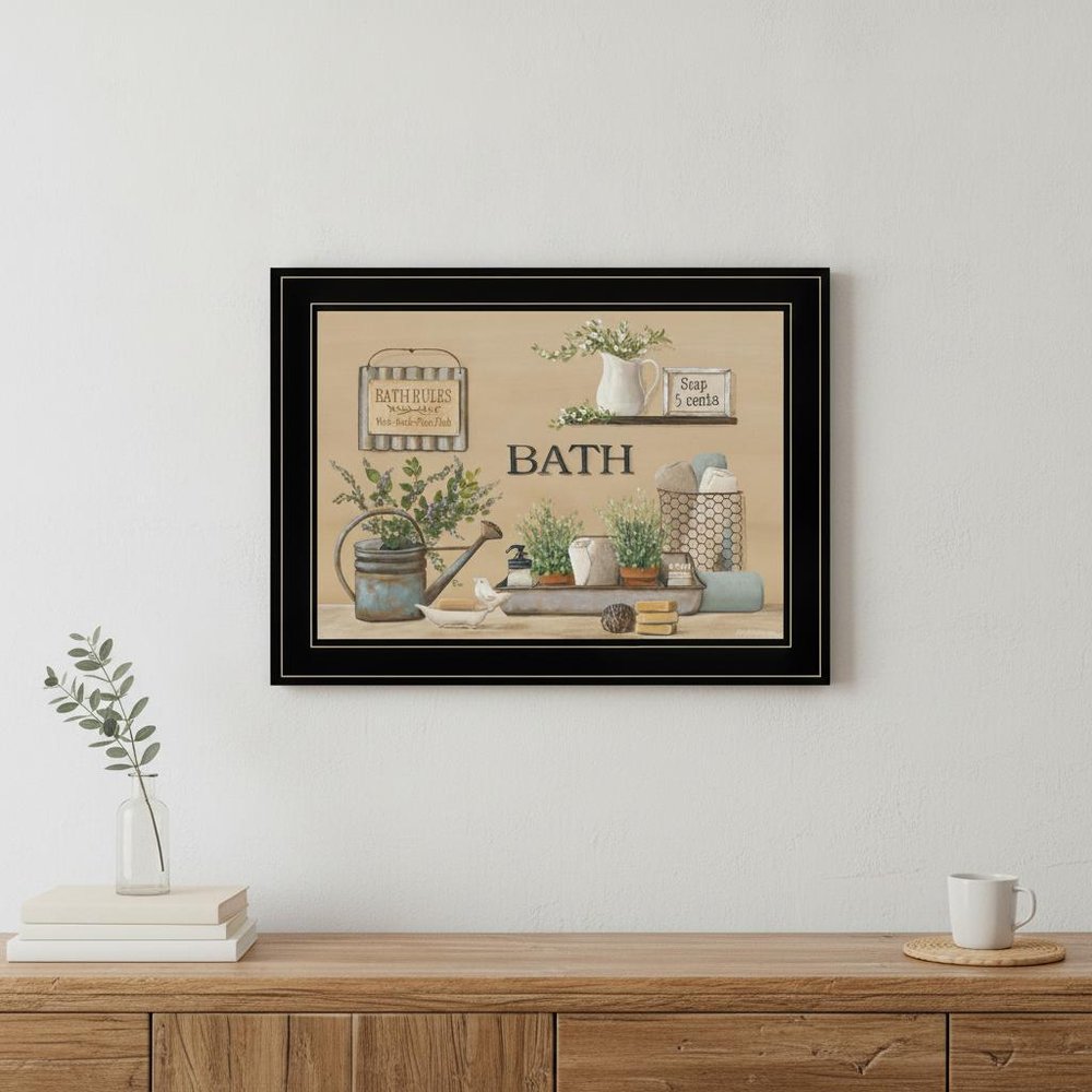 Farmhouse Bath Black Framed Print Bathroom Wall Art HomeRoots
