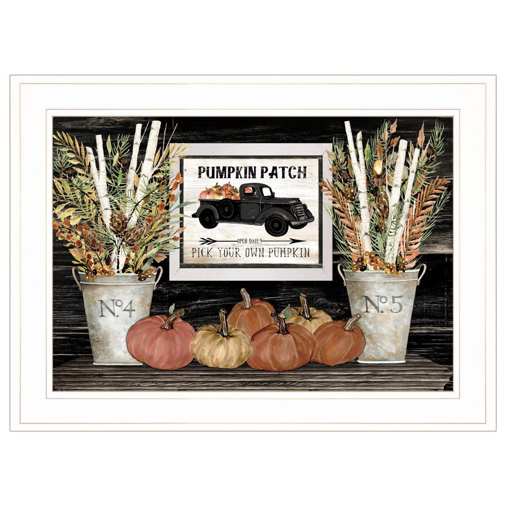 Pumpkin Patch Still Life 2 White Framed Print Wall Art HomeRoots