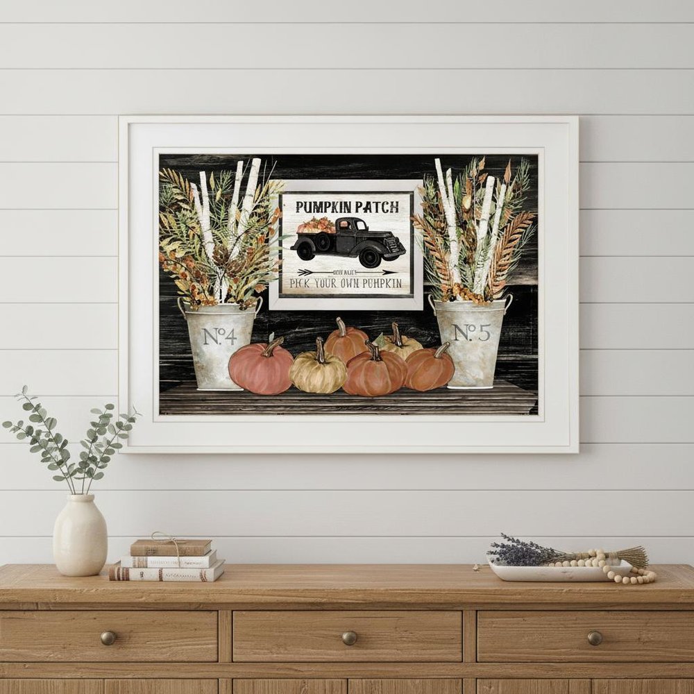 Pumpkin Patch Still Life 2 White Framed Print Wall Art HomeRoots