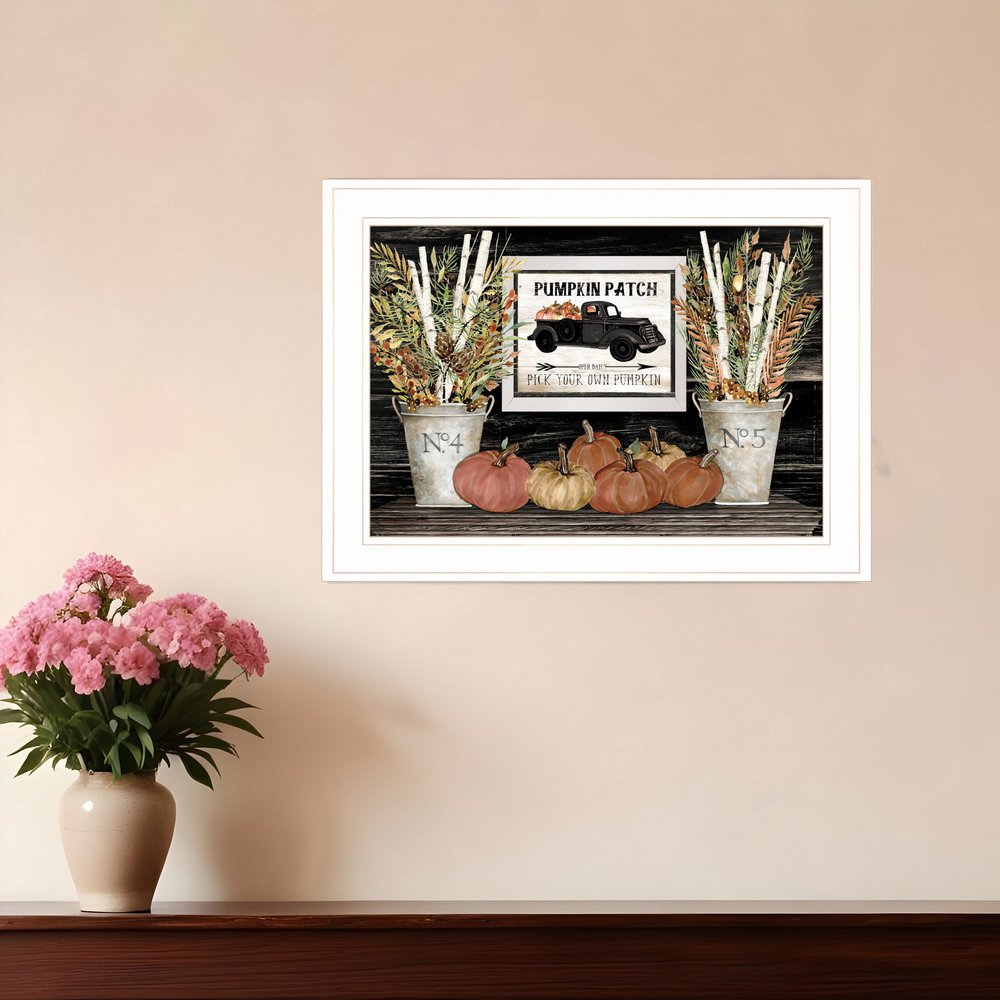 Pumpkin Patch Still Life 2 White Framed Print Wall Art HomeRoots