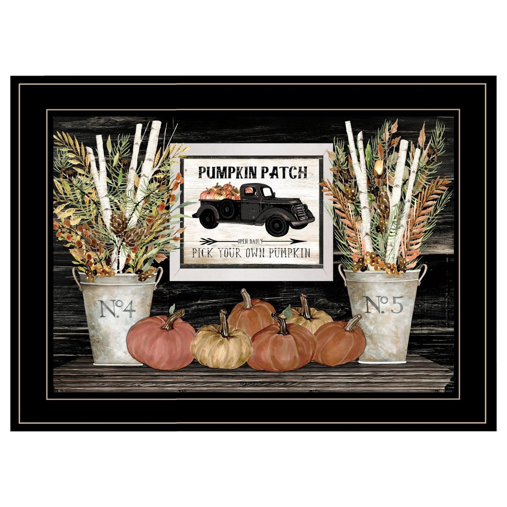 Pumpkin Patch Still Life 3 Black Framed Print Wall Art HomeRoots