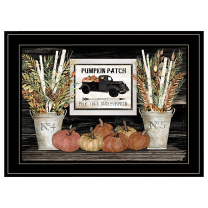 Pumpkin Patch Still Life 3 Black Framed Print Wall Art HomeRoots