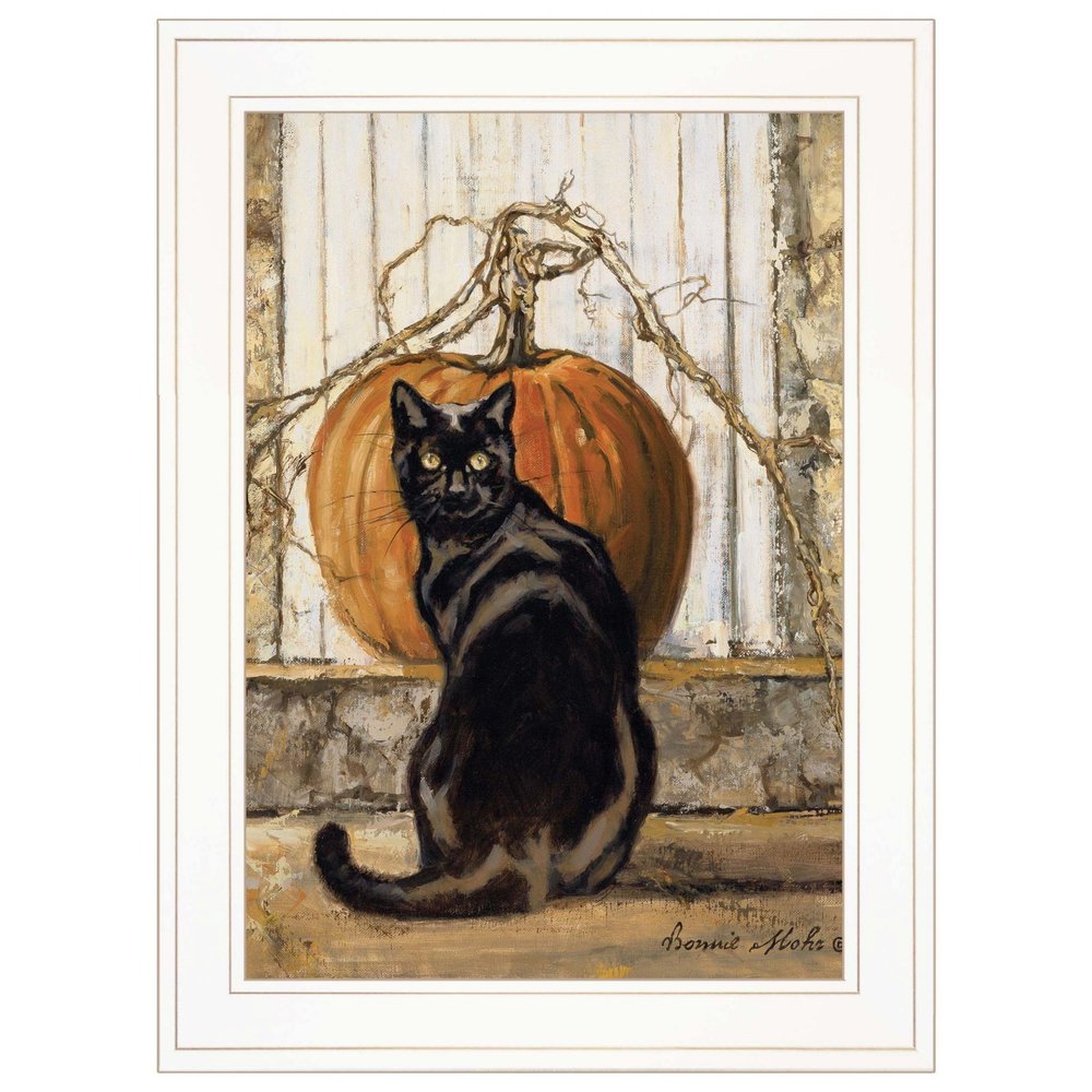 Black Cat 1 White Framed Print Wall Art HomeRoots