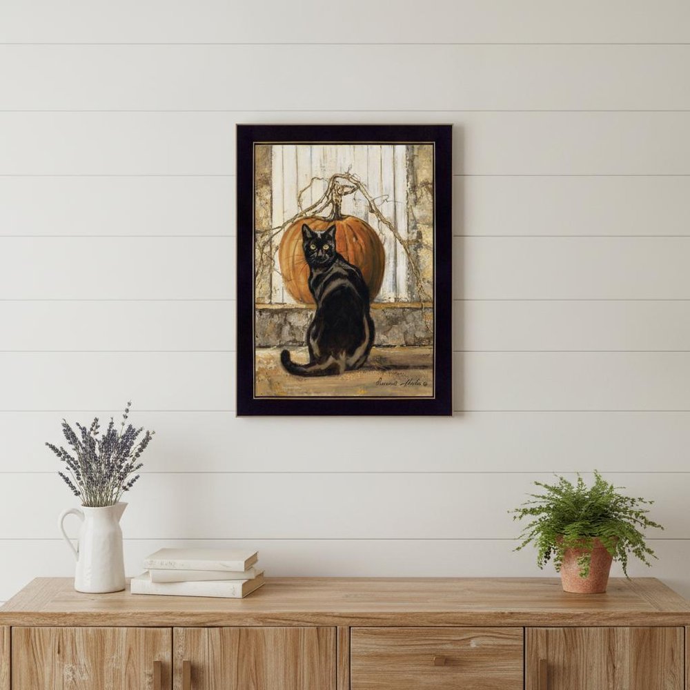 Black Cat 3 Black Framed Print Wall Art HomeRoots