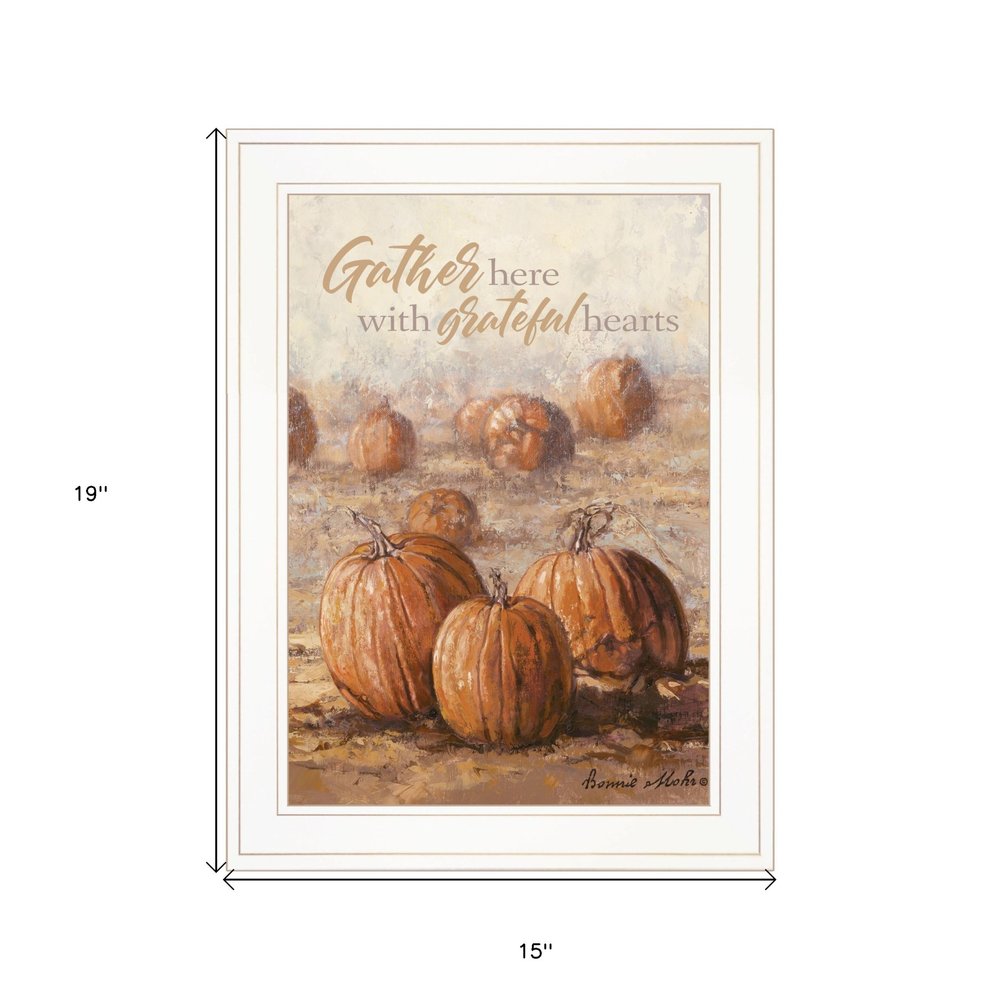 Gather Here with Grateful Hearts 1 White Framed Print Wall Art HomeRoots