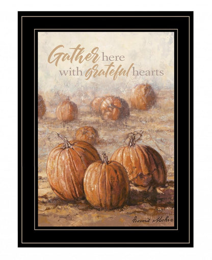 Gather Here with Grateful Hearts 2 Black Framed Print Wall Art HomeRoots