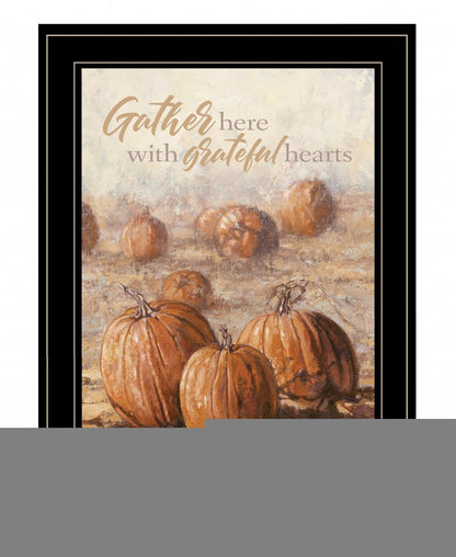 Gather Here with Grateful Hearts 2 Black Framed Print Wall Art HomeRoots
