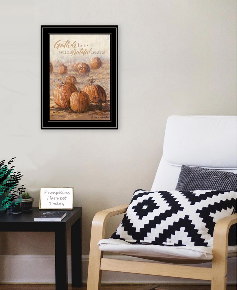 Gather Here with Grateful Hearts 2 Black Framed Print Wall Art HomeRoots