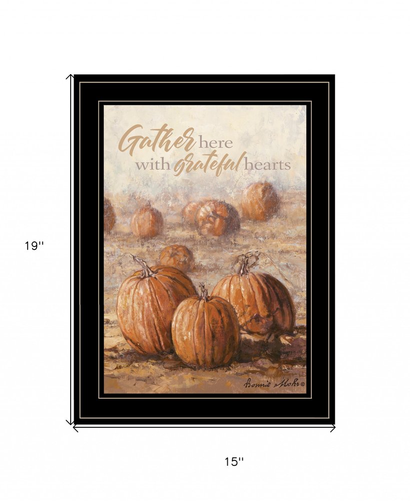 Gather Here with Grateful Hearts 2 Black Framed Print Wall Art HomeRoots
