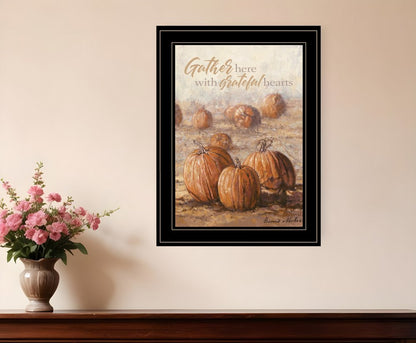 Gather Here with Grateful Hearts 2 Black Framed Print Wall Art HomeRoots