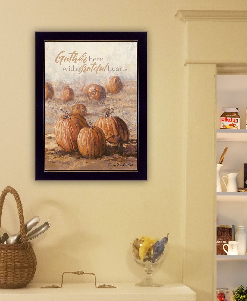 Gather Here With Grateful Hearts 3 Black Framed Print Wall Art HomeRoots