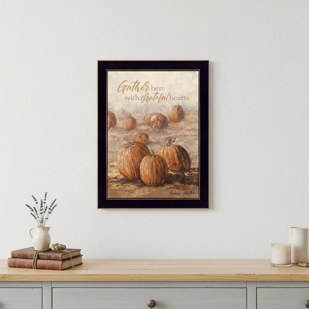 Gather Here With Grateful Hearts 3 Black Framed Print Wall Art HomeRoots