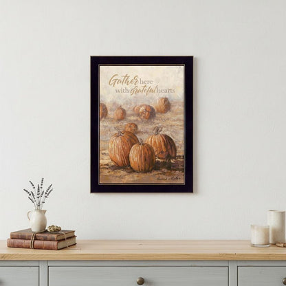 Gather Here With Grateful Hearts 3 Black Framed Print Wall Art HomeRoots