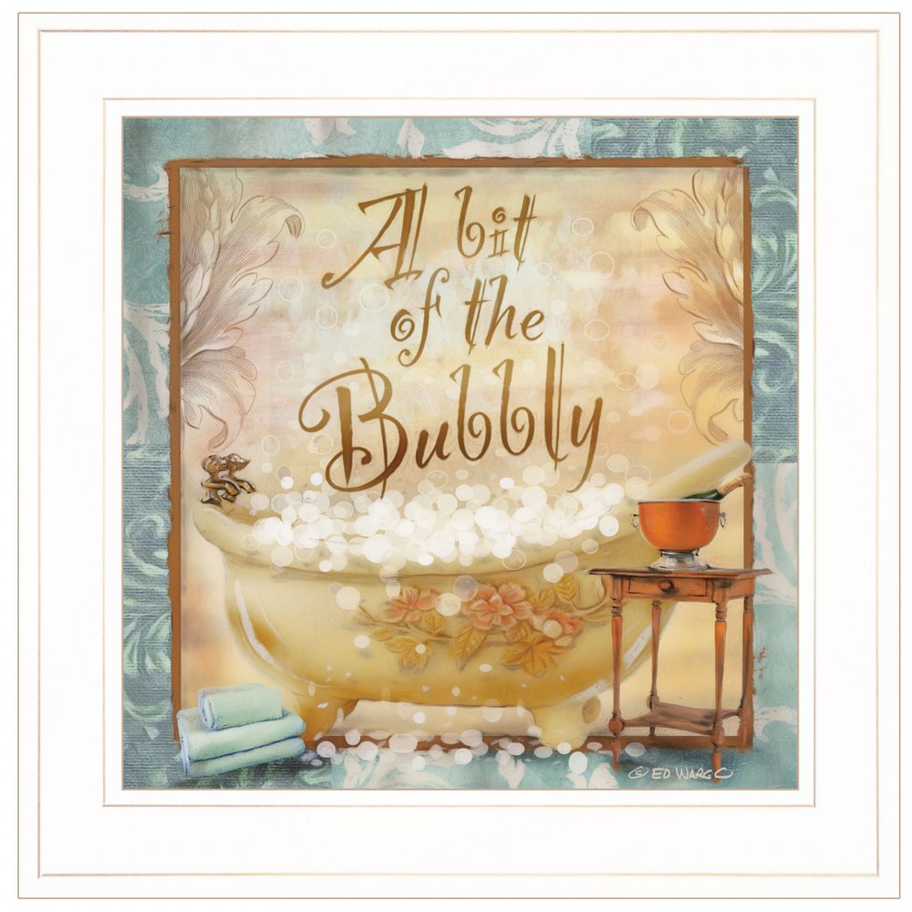 A Bit of Bubbly 1 White Framed Print Bathroom Wall Art HomeRoots