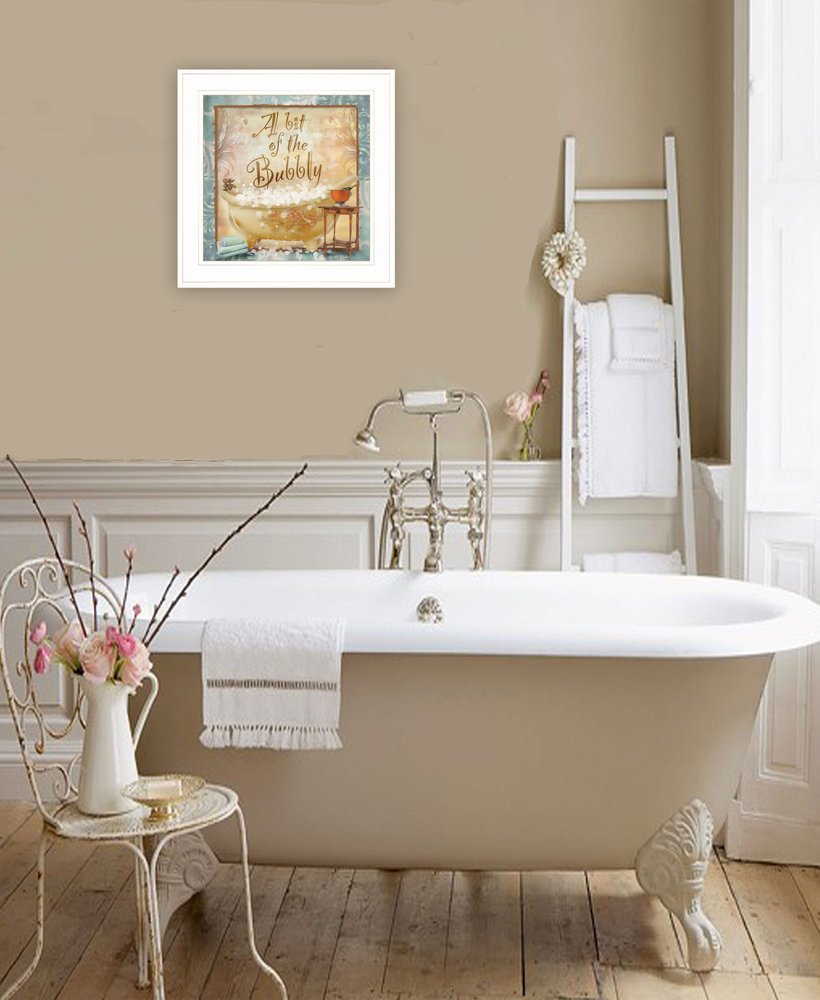 A Bit of Bubbly 1 White Framed Print Bathroom Wall Art HomeRoots