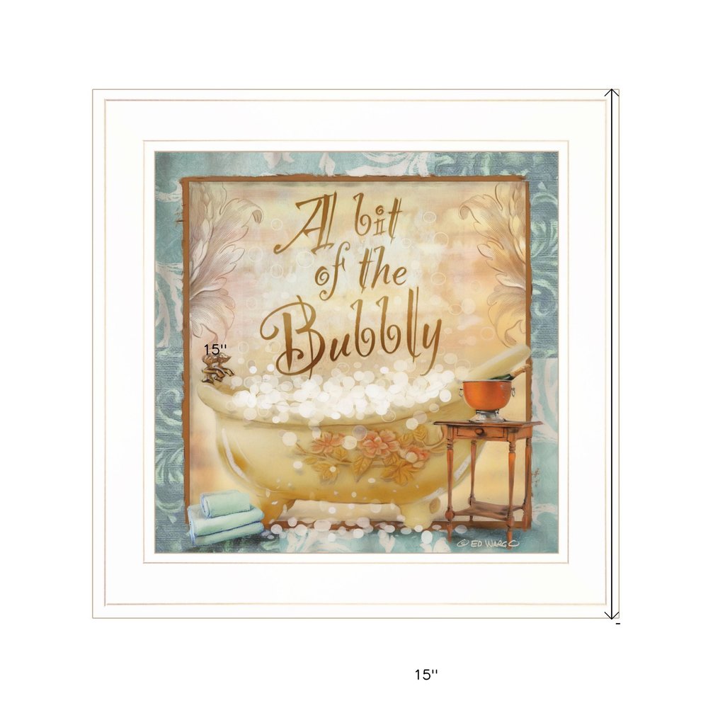 A Bit of Bubbly 1 White Framed Print Bathroom Wall Art HomeRoots