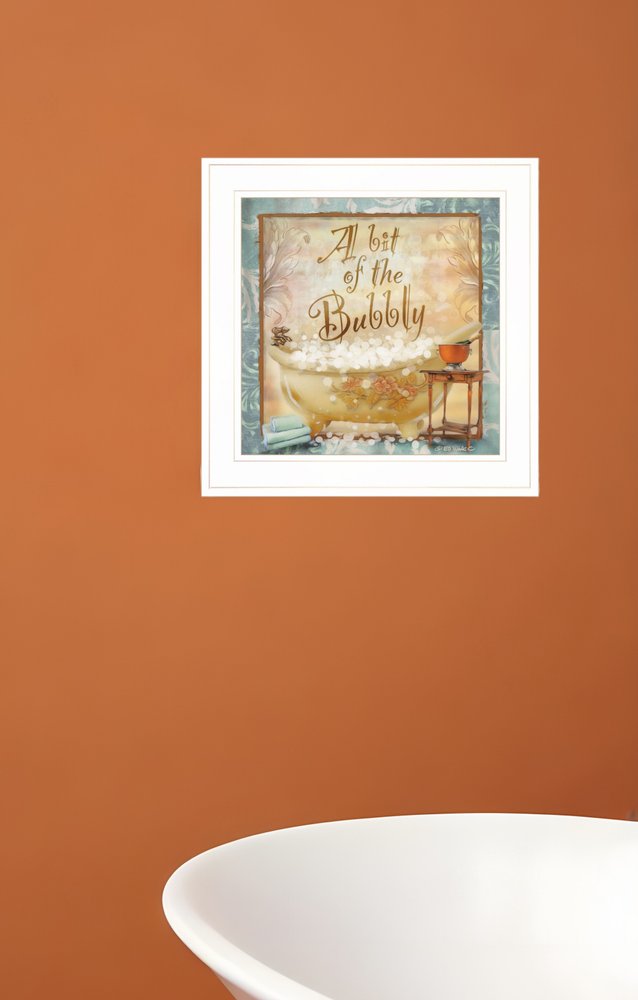 A Bit of Bubbly 1 White Framed Print Bathroom Wall Art HomeRoots