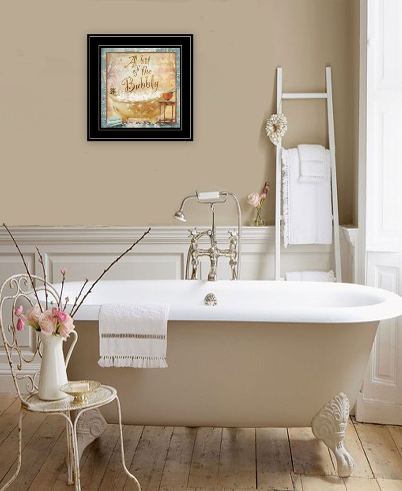A Bit of Bubbly 2 Black Framed Print Bathroom Wall Art HomeRoots