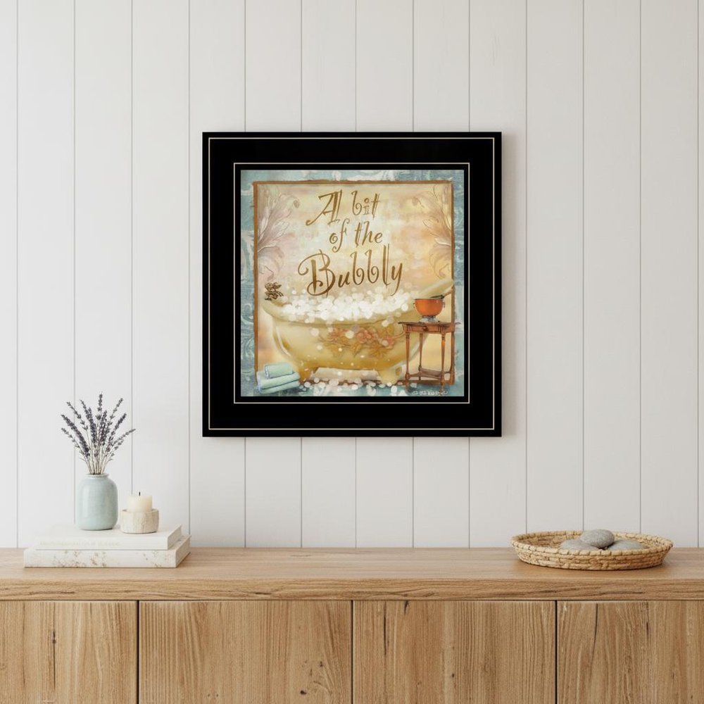 A Bit of Bubbly 2 Black Framed Print Bathroom Wall Art HomeRoots