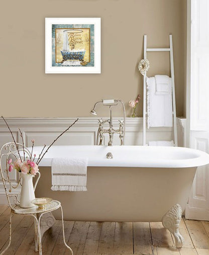 Relax Rinse Repeat 1 White Framed Print Bathroom Wall Art HomeRoots