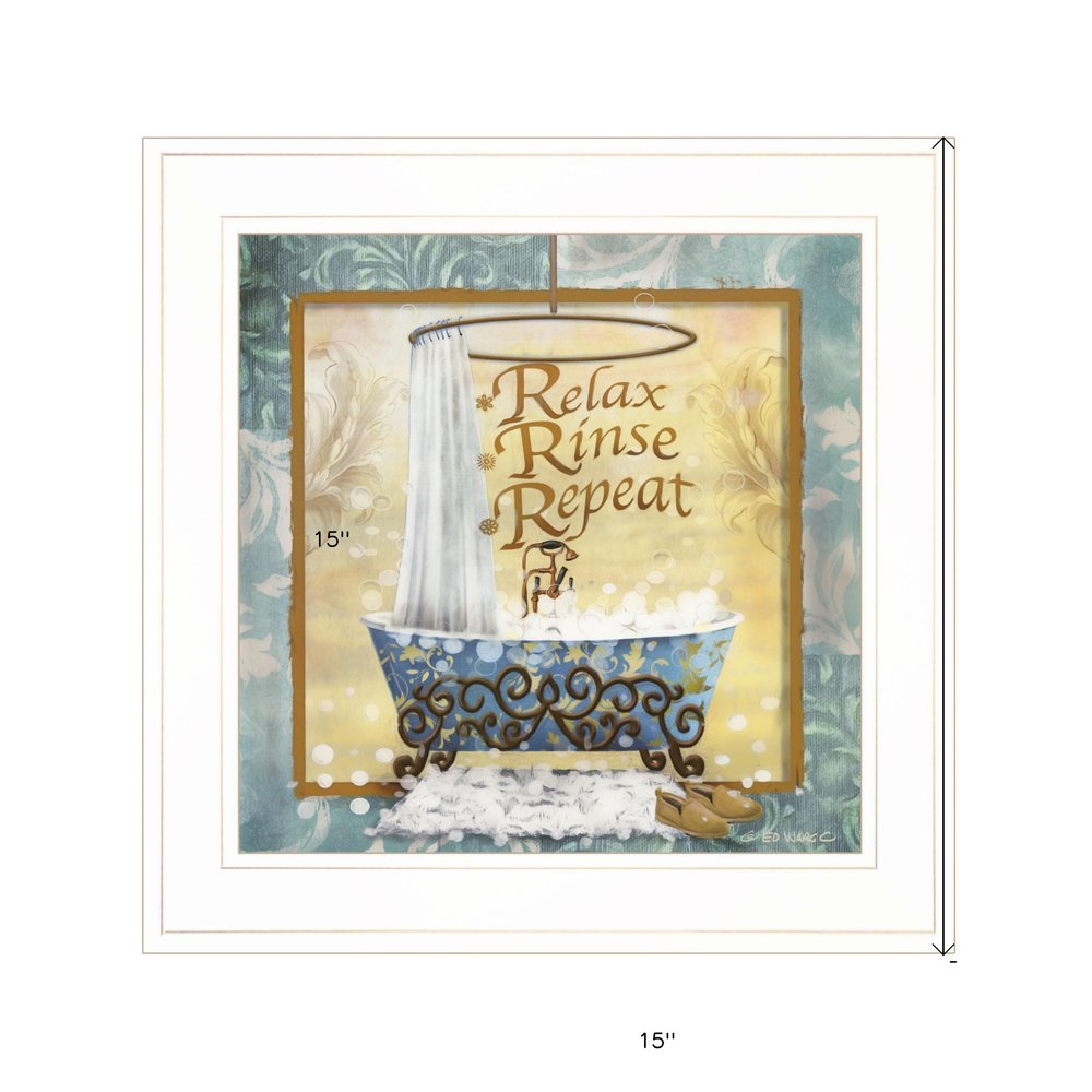 Relax Rinse Repeat 1 White Framed Print Bathroom Wall Art HomeRoots