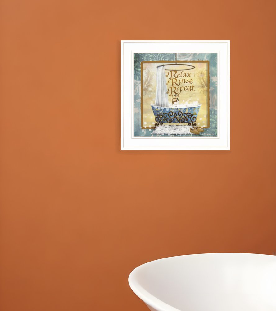 Relax Rinse Repeat 1 White Framed Print Bathroom Wall Art HomeRoots