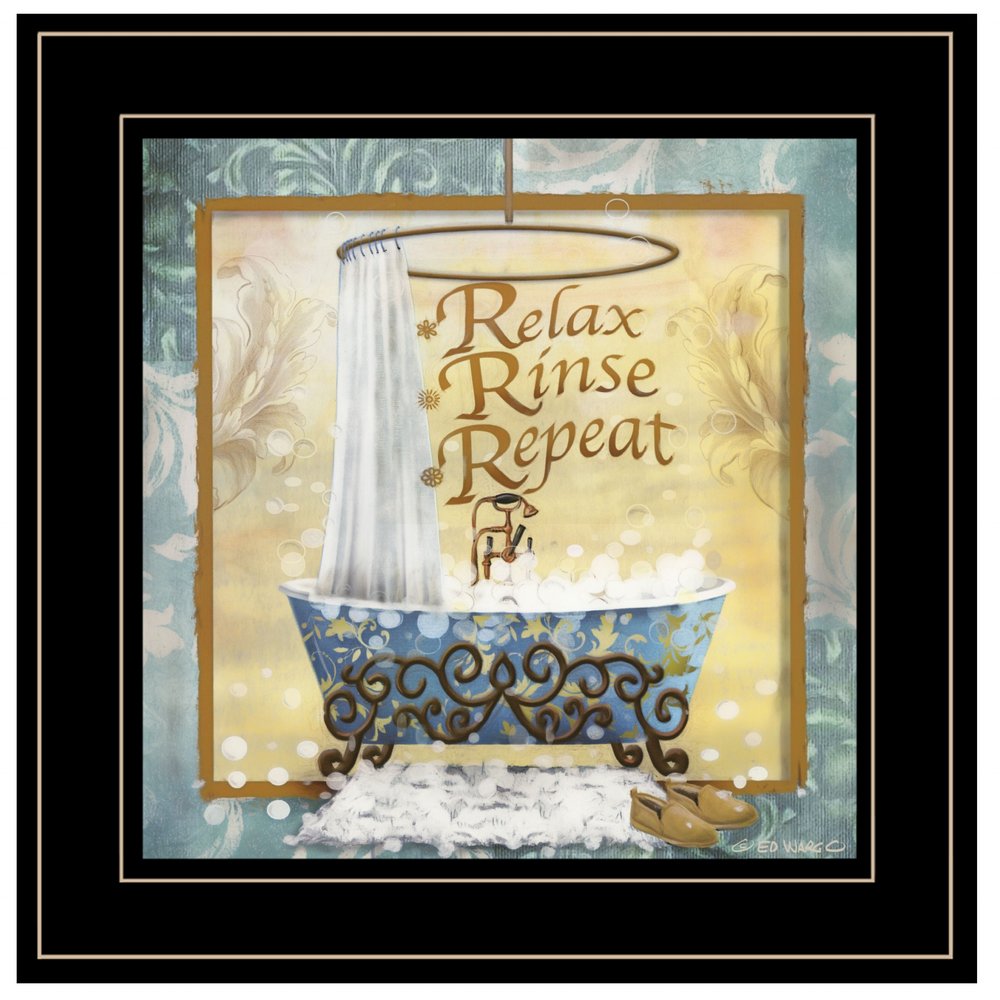 Relax Rinse Repeat 2 Black Framed Print Bathroom Wall Art HomeRoots